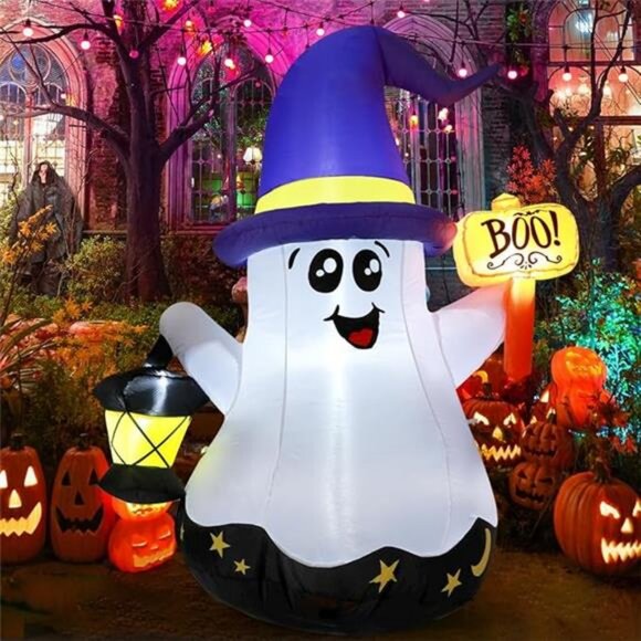 5 FT Halloween Inflatables Ghost Outdoor Decorations Blow Up Yard Cute - Picture 7 of 7